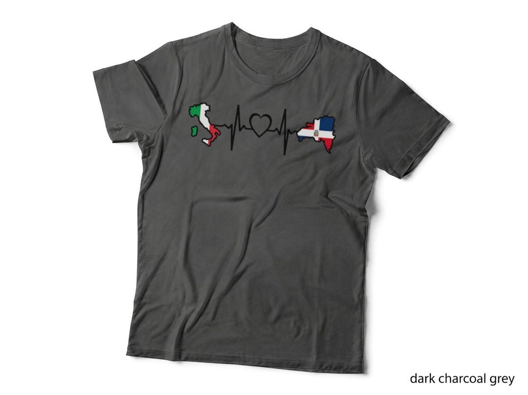 Dominican Italian Heartbeat Italy Flag Heritage T-Shirt