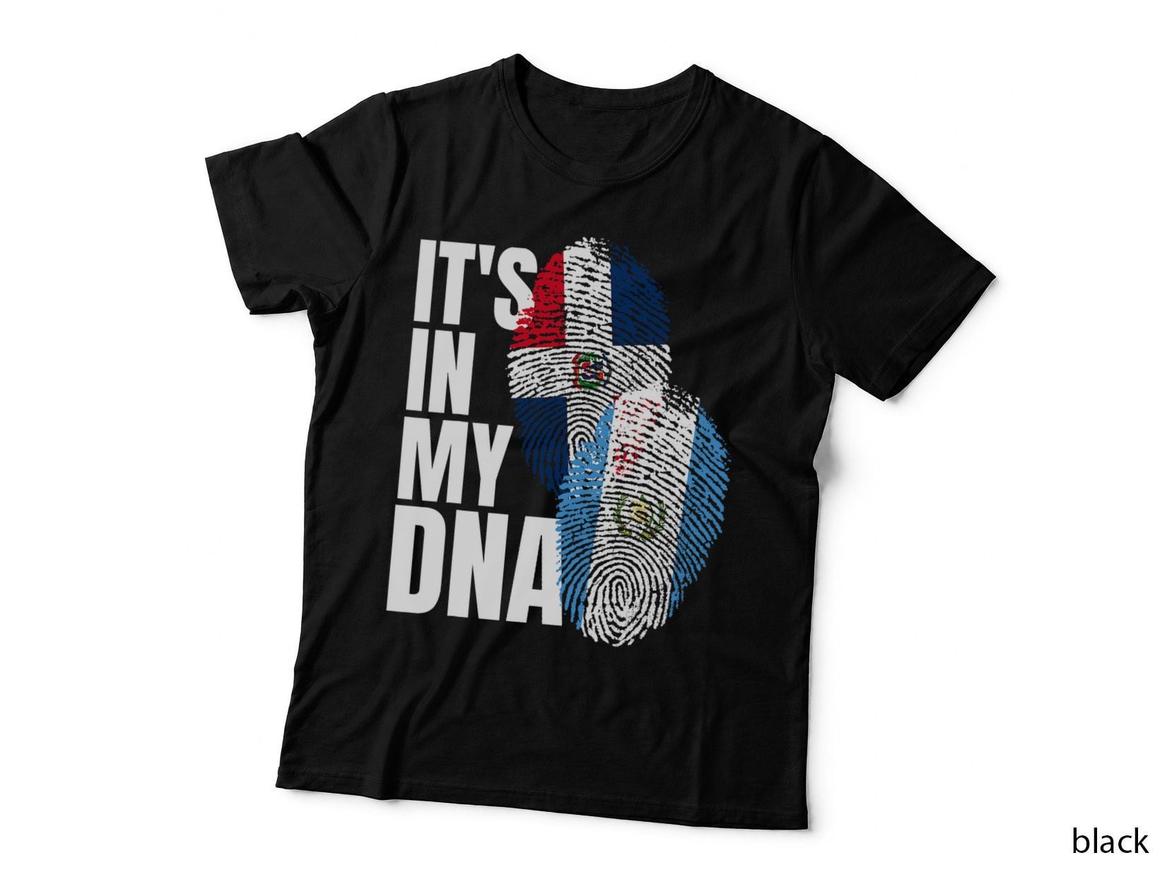 Guatemalan and Dominican Mix DNA Flag Heritage T-Shirt