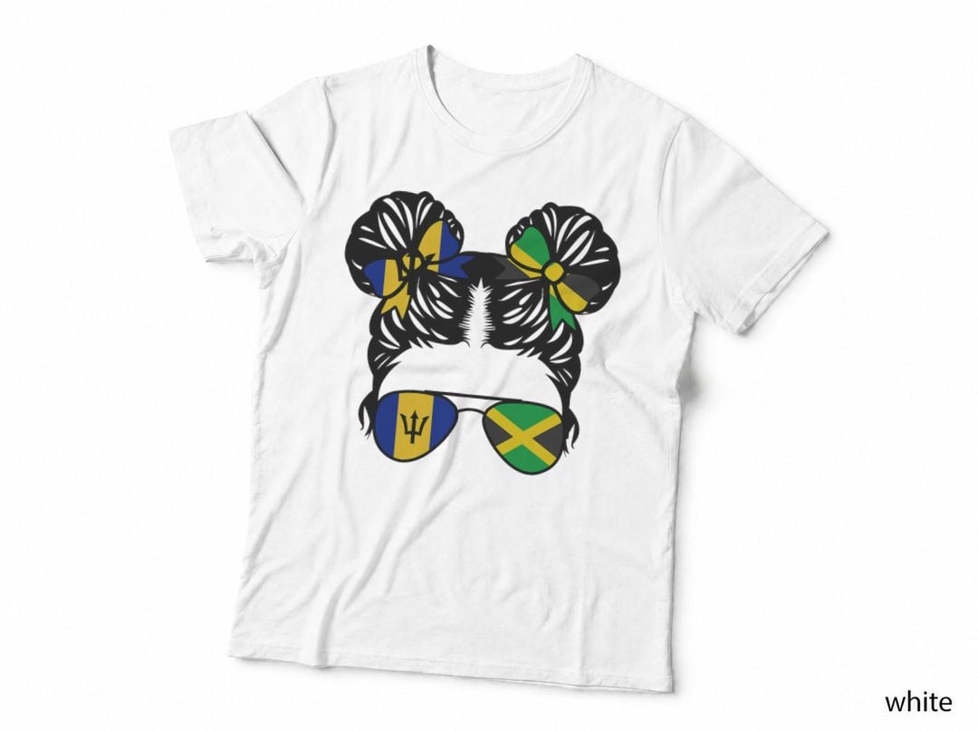 Half Barbadian Half Jamaican Girl Barbados Kids Heritage T-Shirt