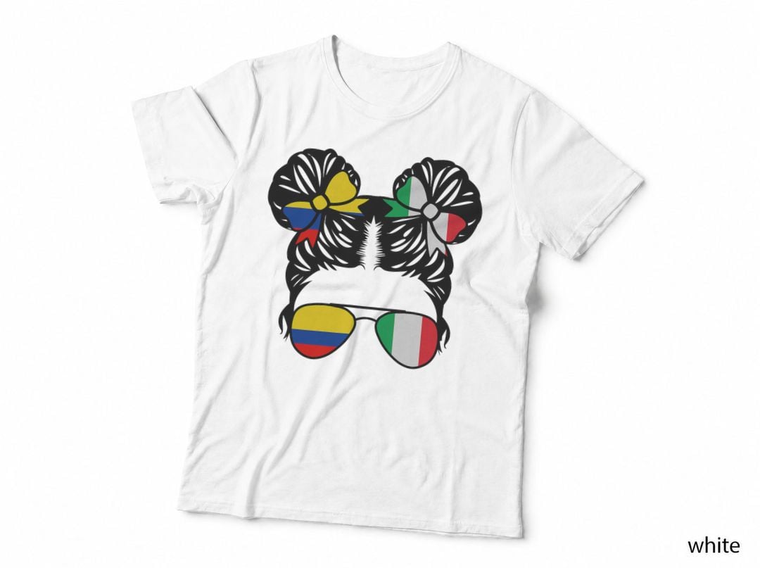 Half Colombian Half Italian Girl Colombia Kids Heritage T-Shirt
