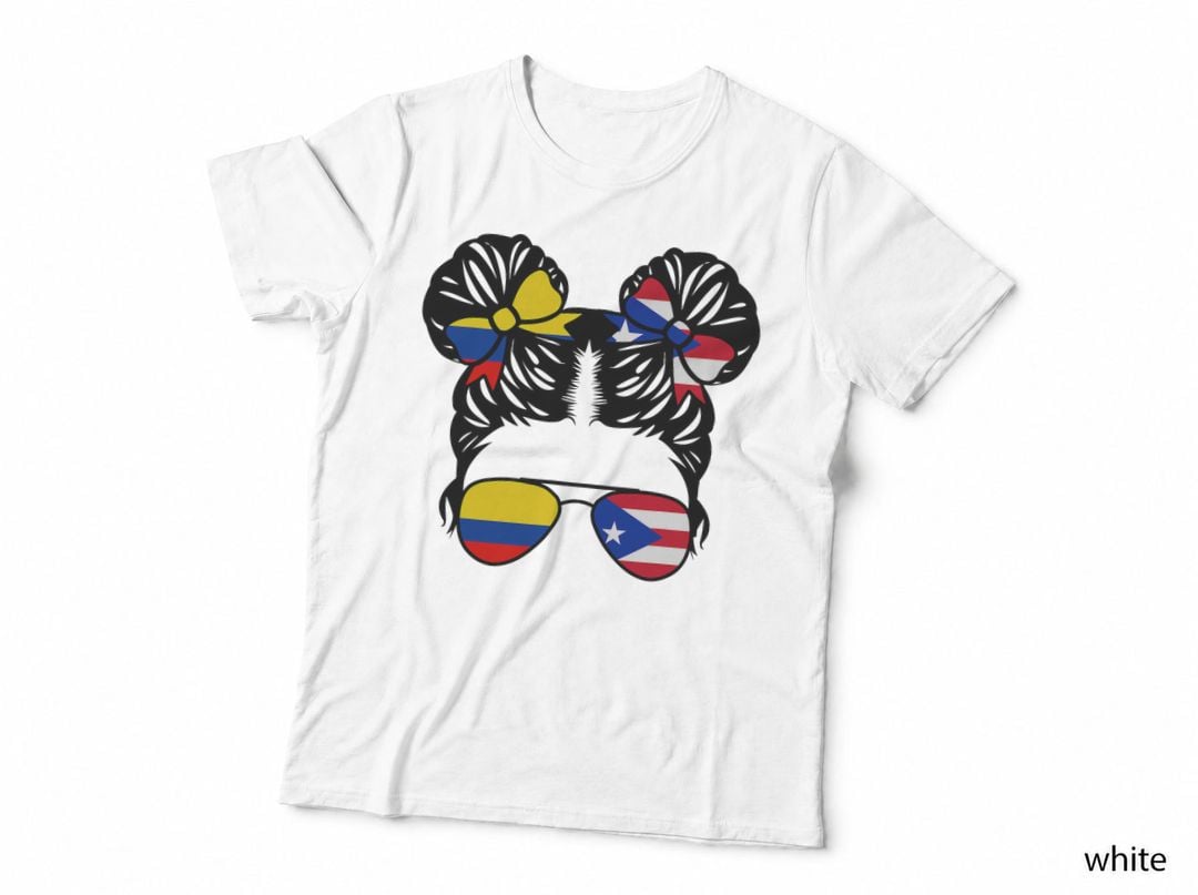 Half Colombian Half Puerto Rican Girl Colombia Kids Heritage T-Shirt