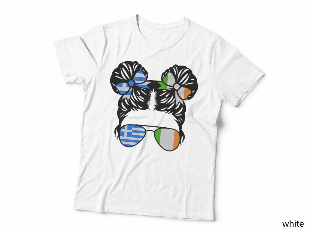 Half Greek Half Irish Girl Greece Kids Heritage T-Shirt