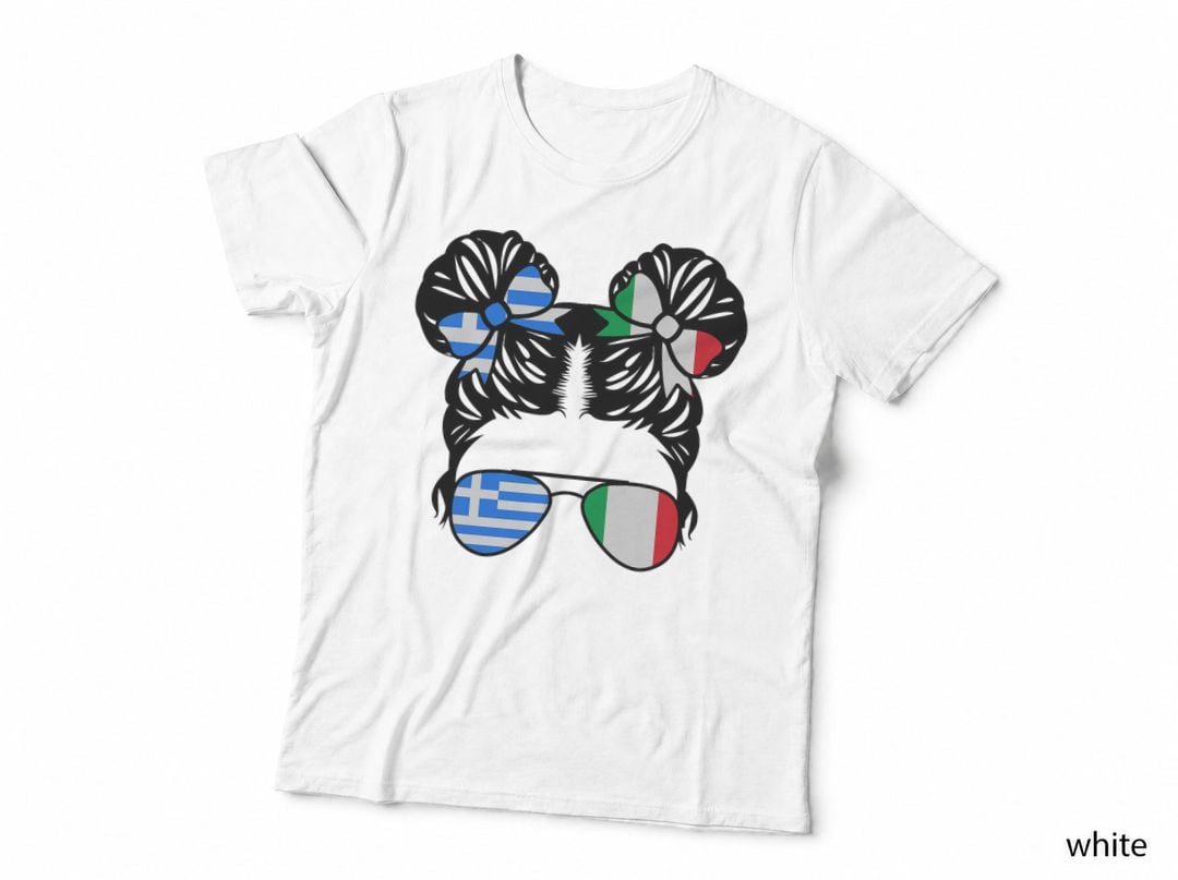 Half Greek Half Italian Girl Greece Kids Heritage T-Shirt