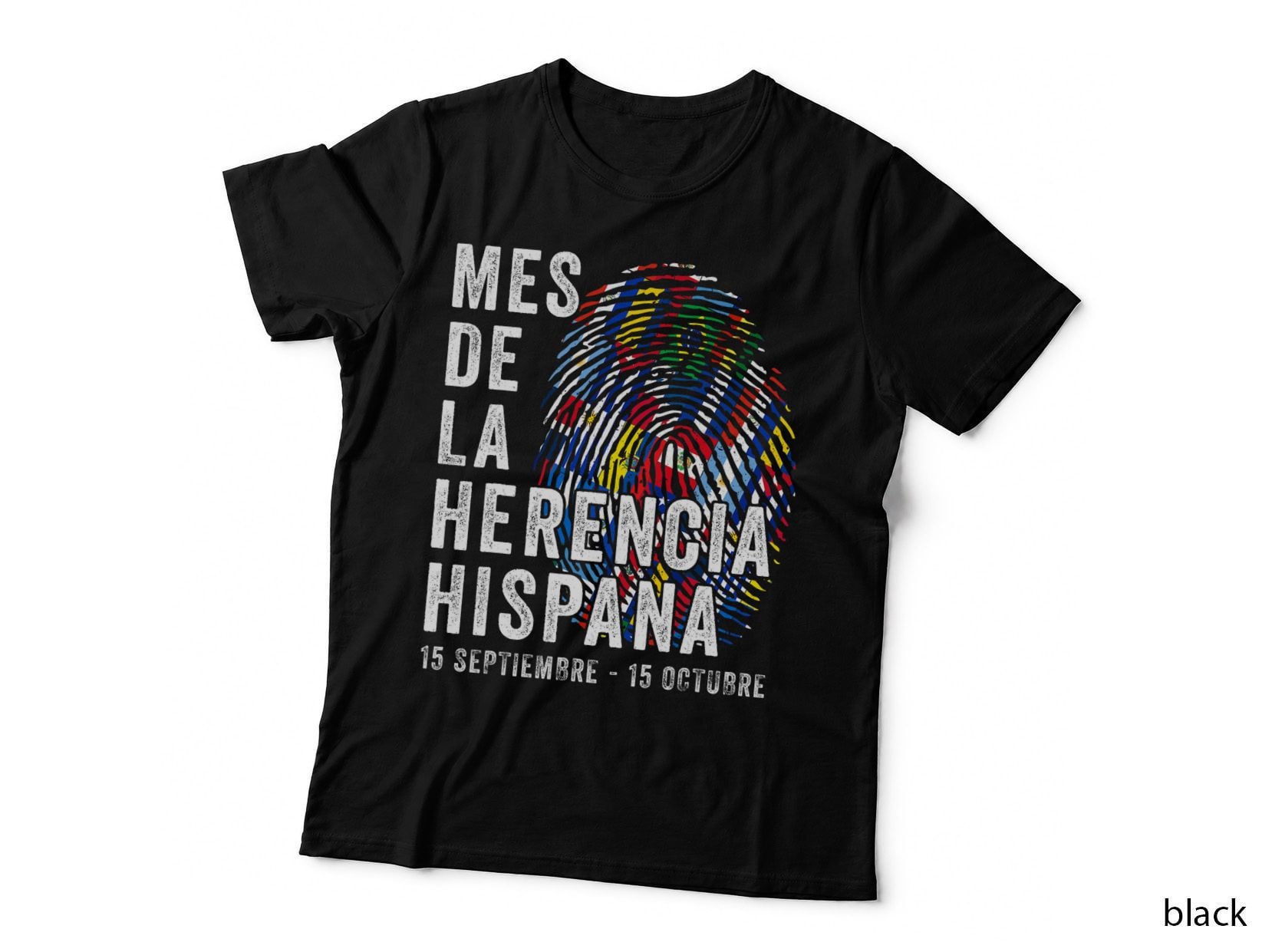 Hispanic Heritage Mes De La Herencia Hispana Fingerprint T-Shirt