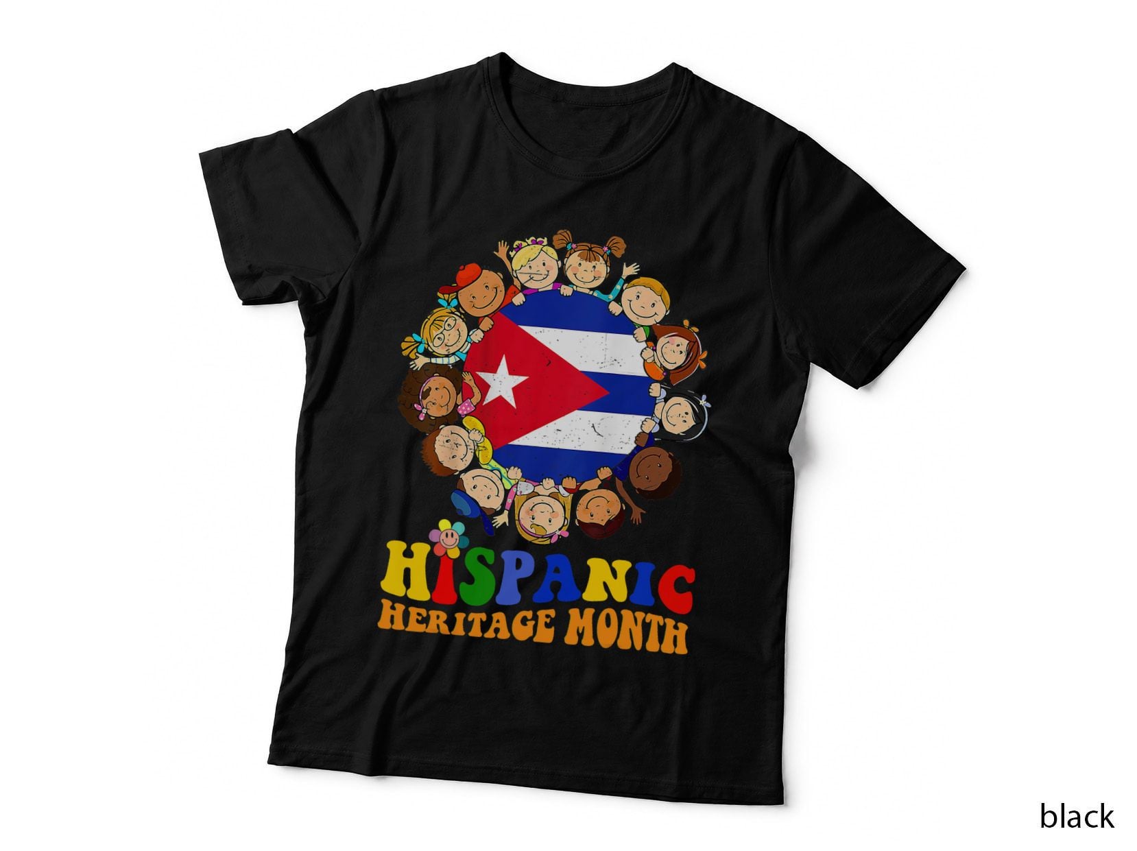 Hispanic Heritage Month Cuba Kids Boys Girls T-Shirt