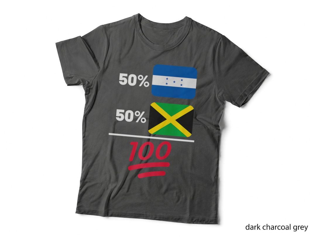 Honduran Plus Jamaican Heritage Mix Flag, Pride, Caribbean T-Shirt
