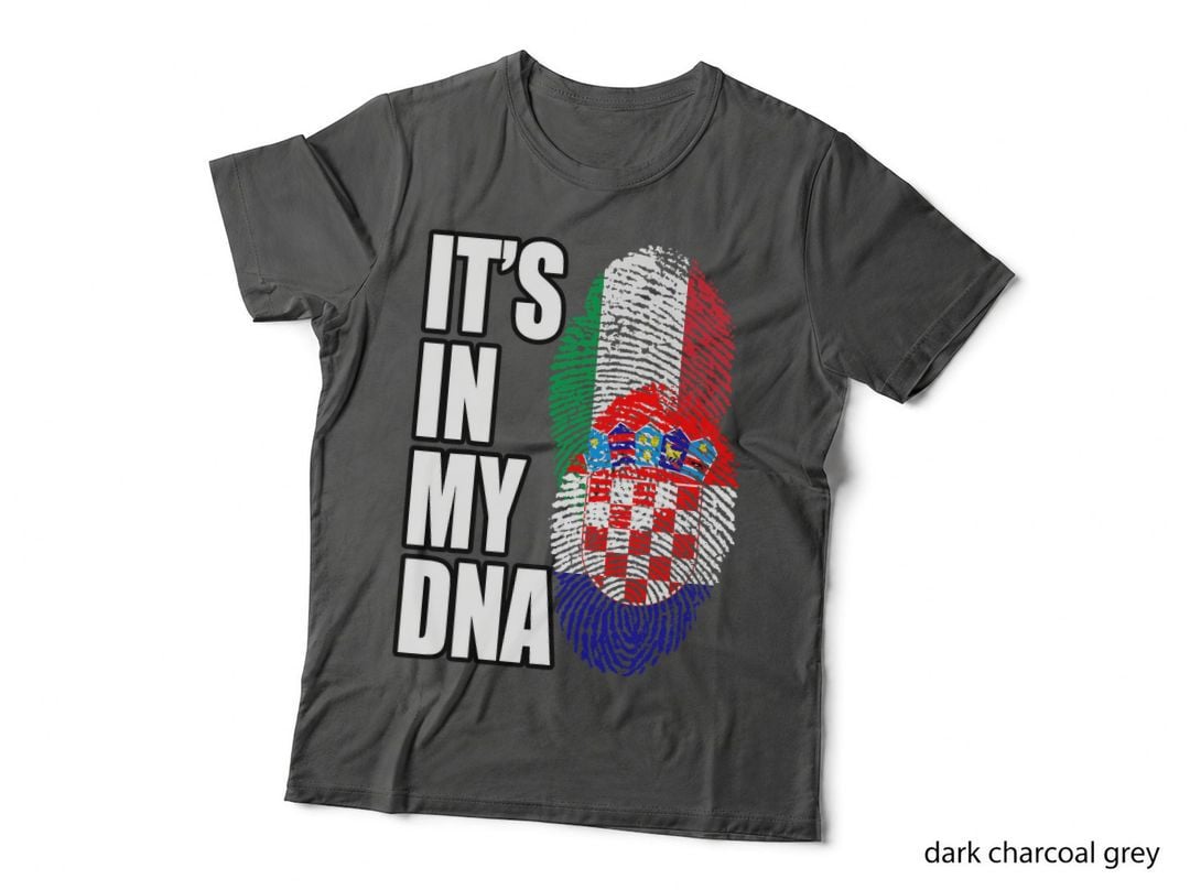 Italian and Croatian Mix DNA Heritage Flag T-Shirt