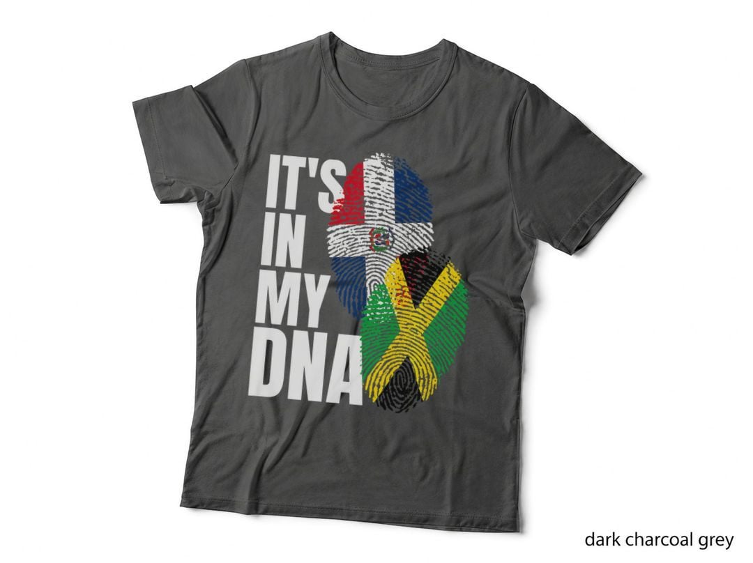 Jamaican and Dominican Mix DNA Flag Heritage, Pride, Caribbean T-Shirt