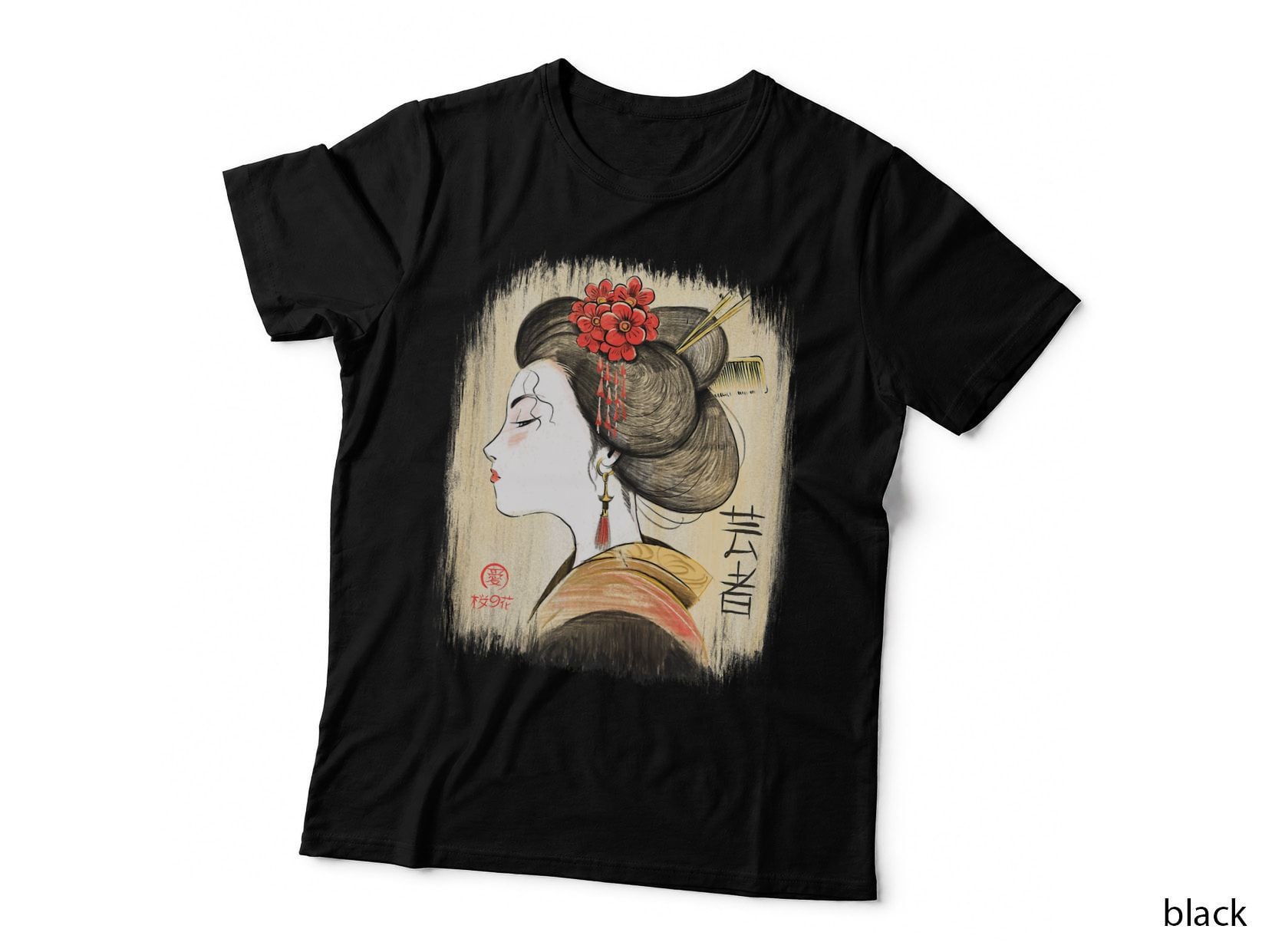 Japan Profile Side Geisha Girls' Culture T-Shirt