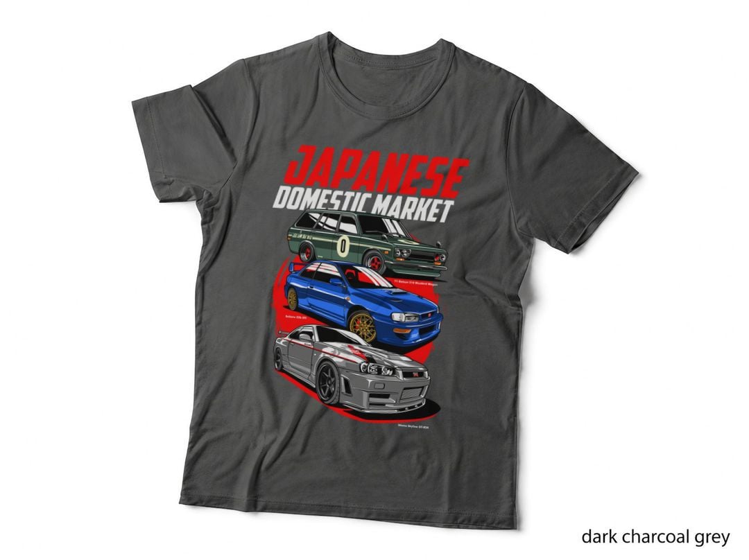 Japanese Domestic Market Stacked Jdm Cars Red Heritage Motorsport T-Shirt