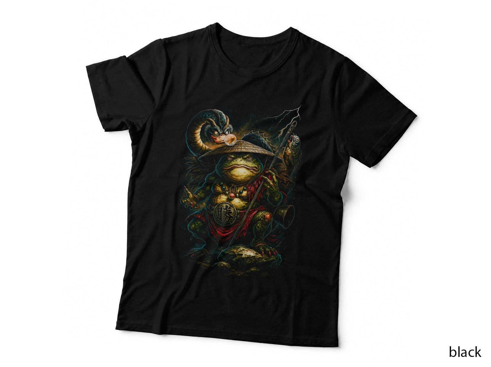Kappa Yokai T-Shirt, Halftone Japanese Demon Graphic Tee, Japan Culture Shirt