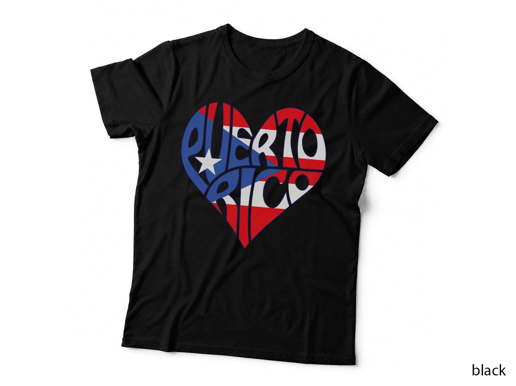 Love Puerto Rico Heart Culture Roots Boricua Flag T-Shirt