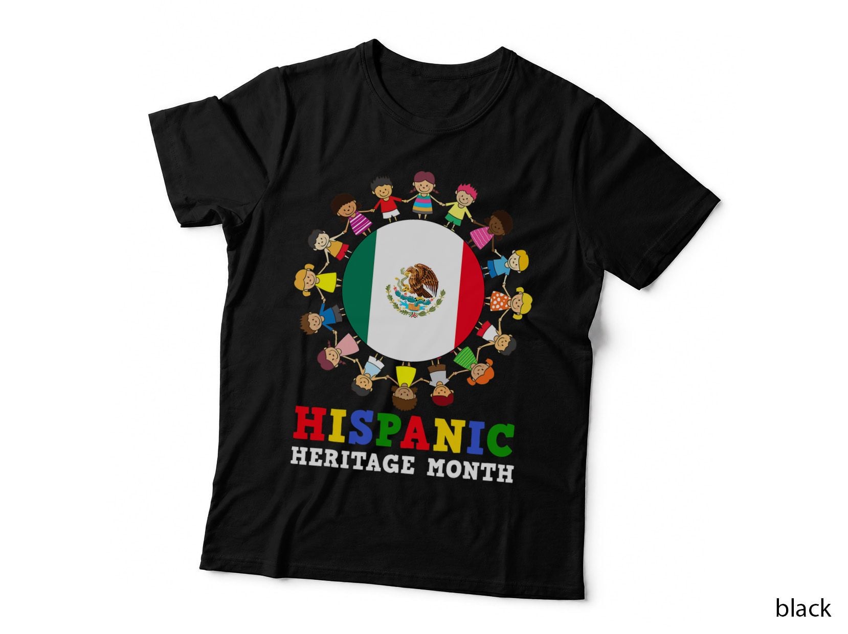 Mexican Flag Hispanic Heritage Mexico Boy Girl Kids T-Shirt