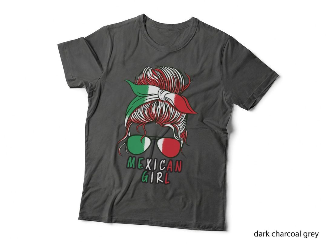 Mexican Girl Woman Mexico Flag Hispanic Heritage Month T-Shirt