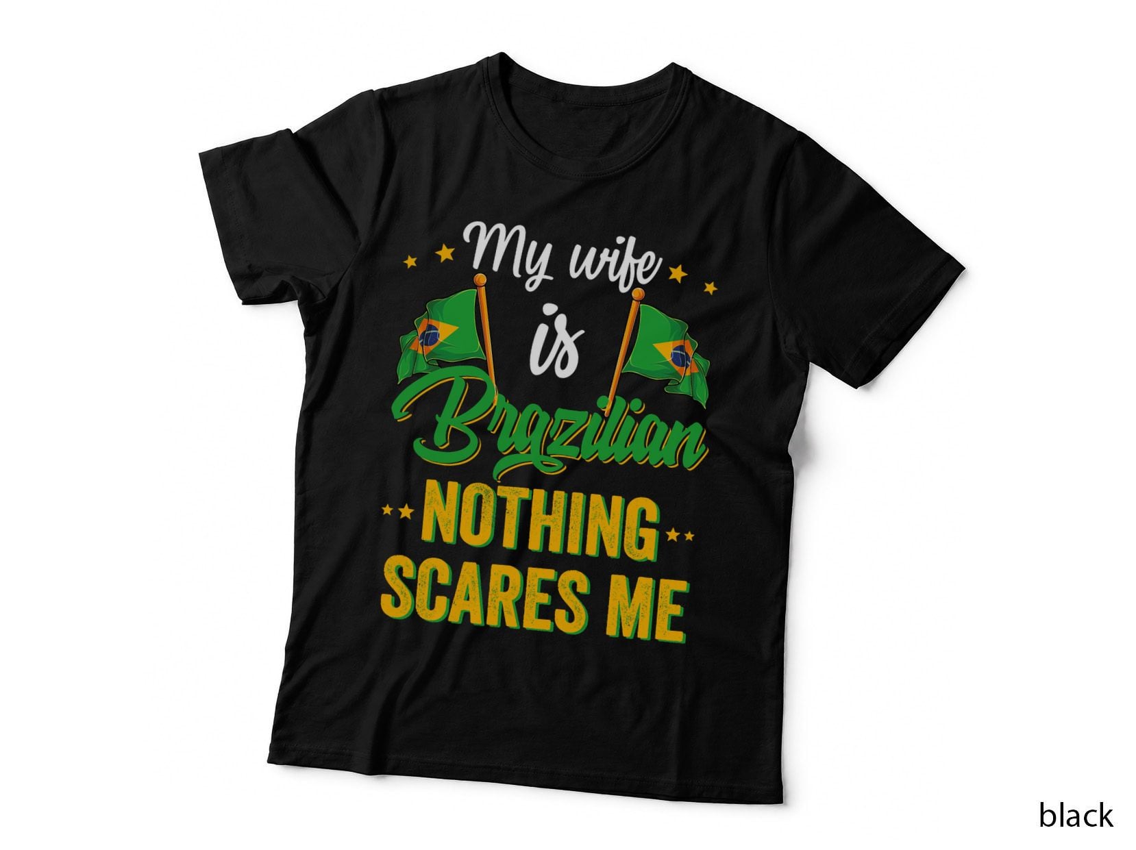 My Wife Is Brazilian Brazil Heritage Roots Flag Souvenir Men T-Shirt