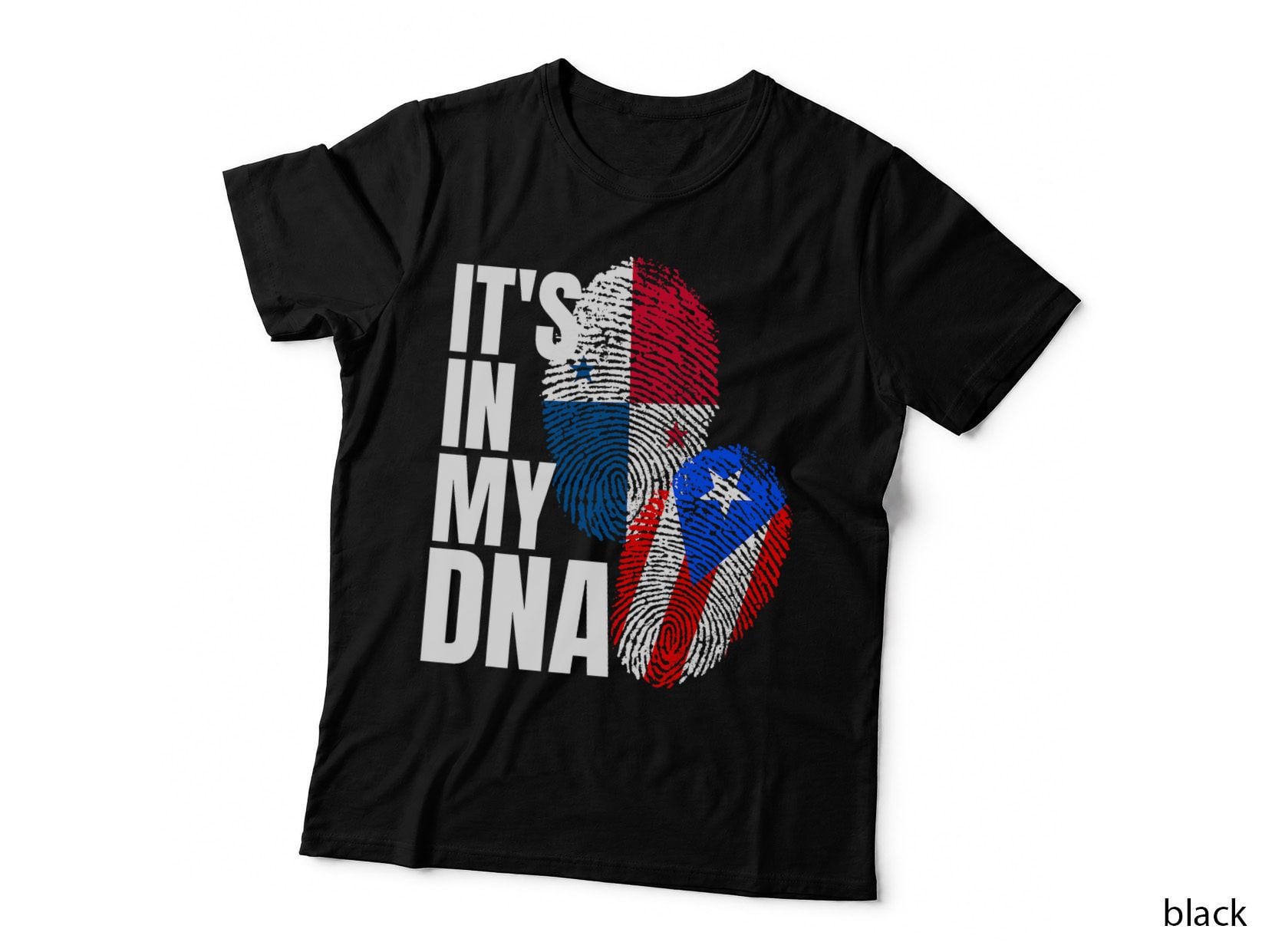 Panamanian and Puerto Rican DNA Flag Heritage Flag T-Shirt