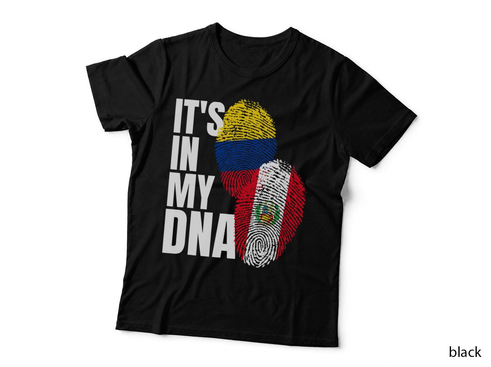 Peruvian and Colombian DNA Mix Flag Heritage T-Shirt