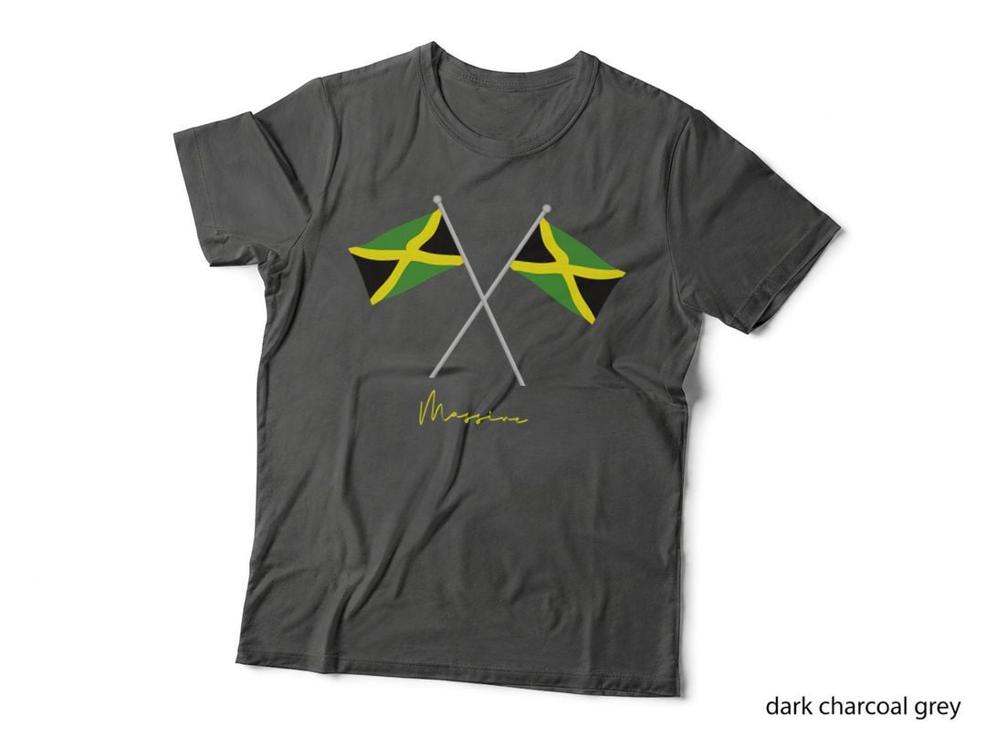 Proud Jamaica Culture Flags Soaring up Massive Graphic T-Shirt