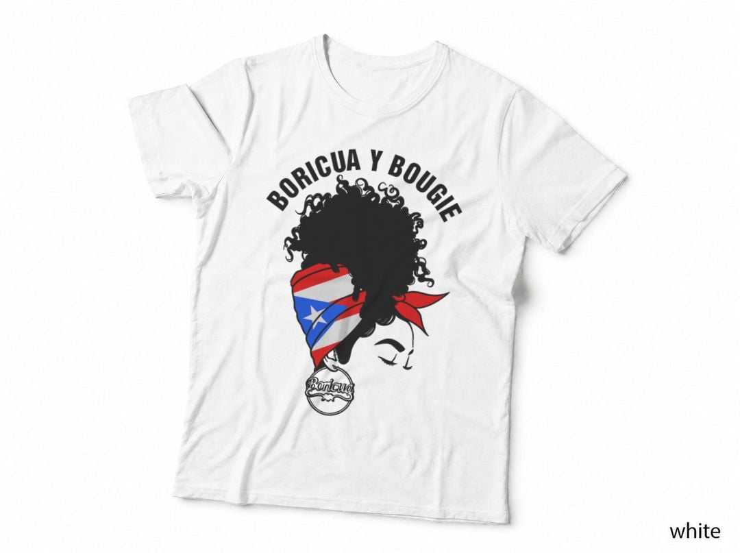 Puerto Rican Flag Boricua Y Bougie Hispanic Heritage Women T-Shirt