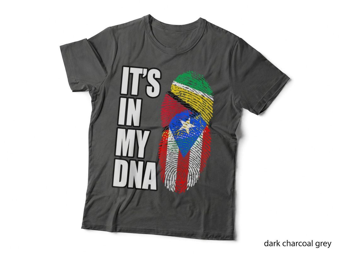 Puerto Rican and Guyanese Mix DNA Flag Heritage T-Shirt