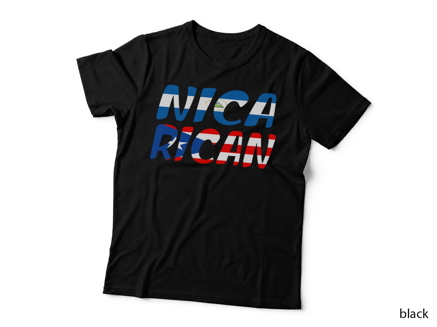 Puerto Rico & Nicaragua Nica Heritage Puerto Rican Flag T-Shirt