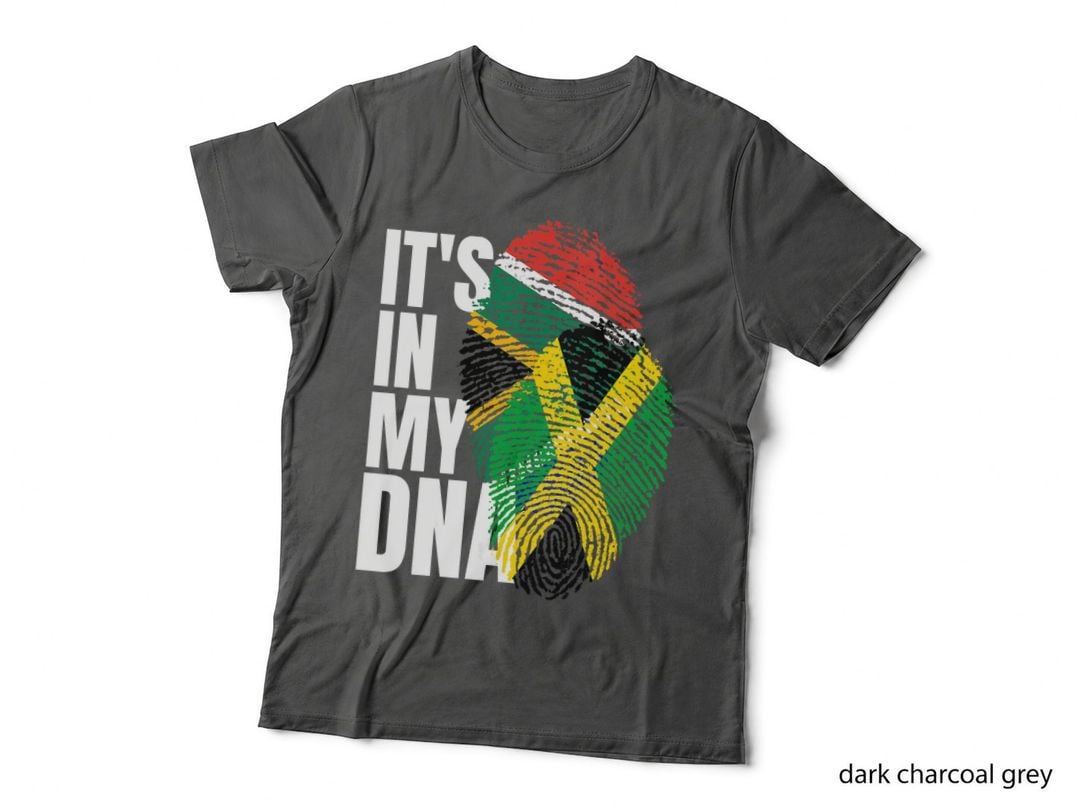 South African and Jamaican DNA Mix Heritage Flag, Mens T-Shirt