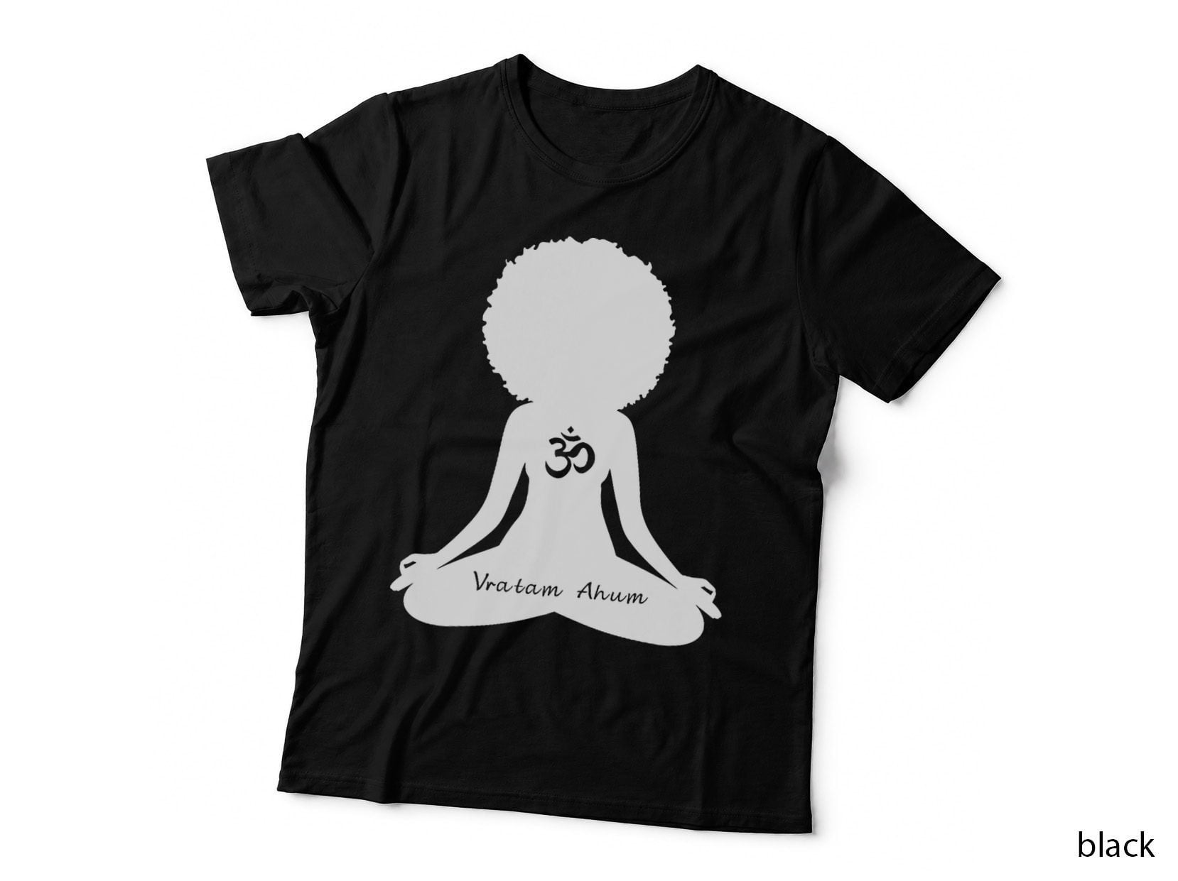 Vratam Ahum Black Heritage Meditation OM Yoga T-Shirt