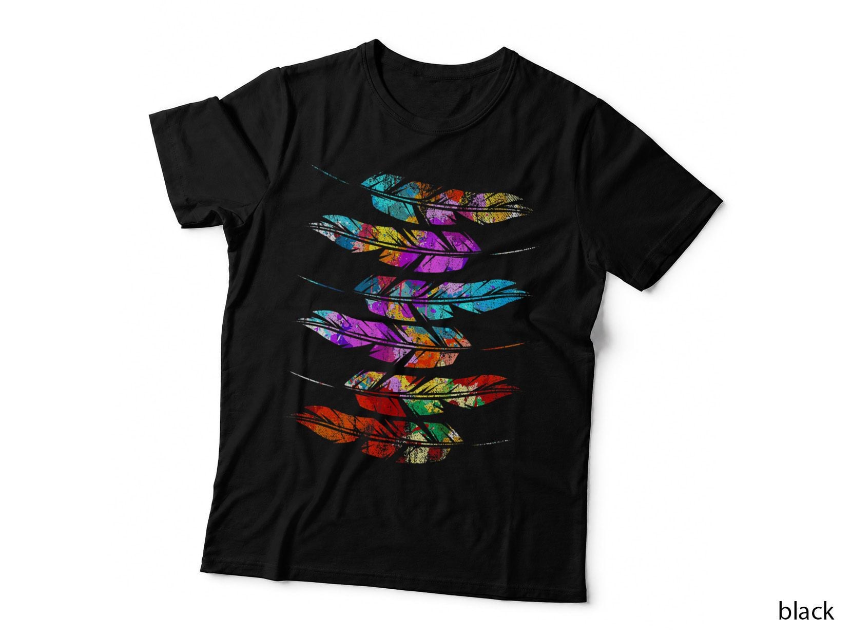 Indigenous Heritage Colorful Feathers Indian Native American T-Shirt