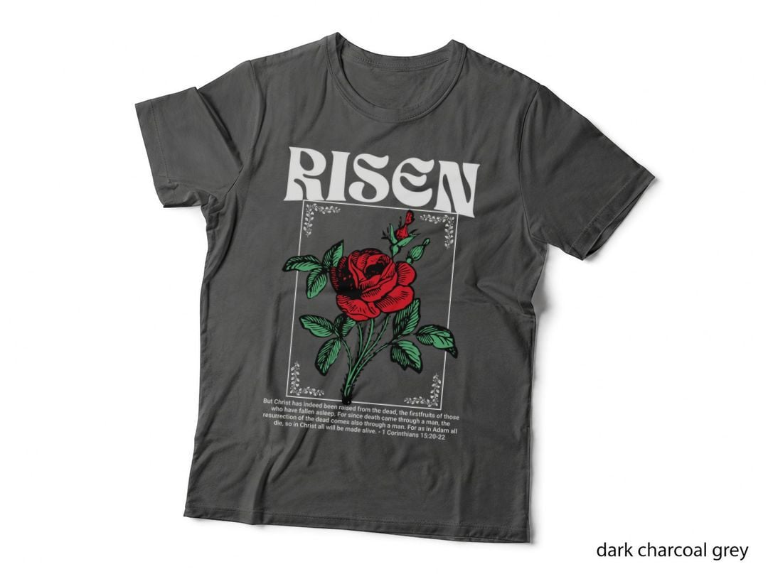 Black-Design-Risen Roses T-Shirt