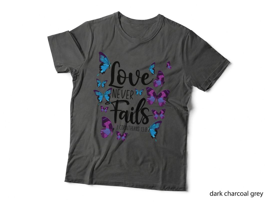 Christian Bible Verse Quote Butterfly 1 Corinthians 138 T-Shirt