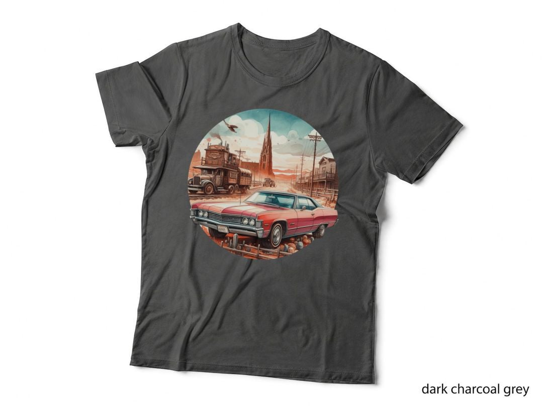 Desert Town Church Western Red Retro Vintage T-Shirt