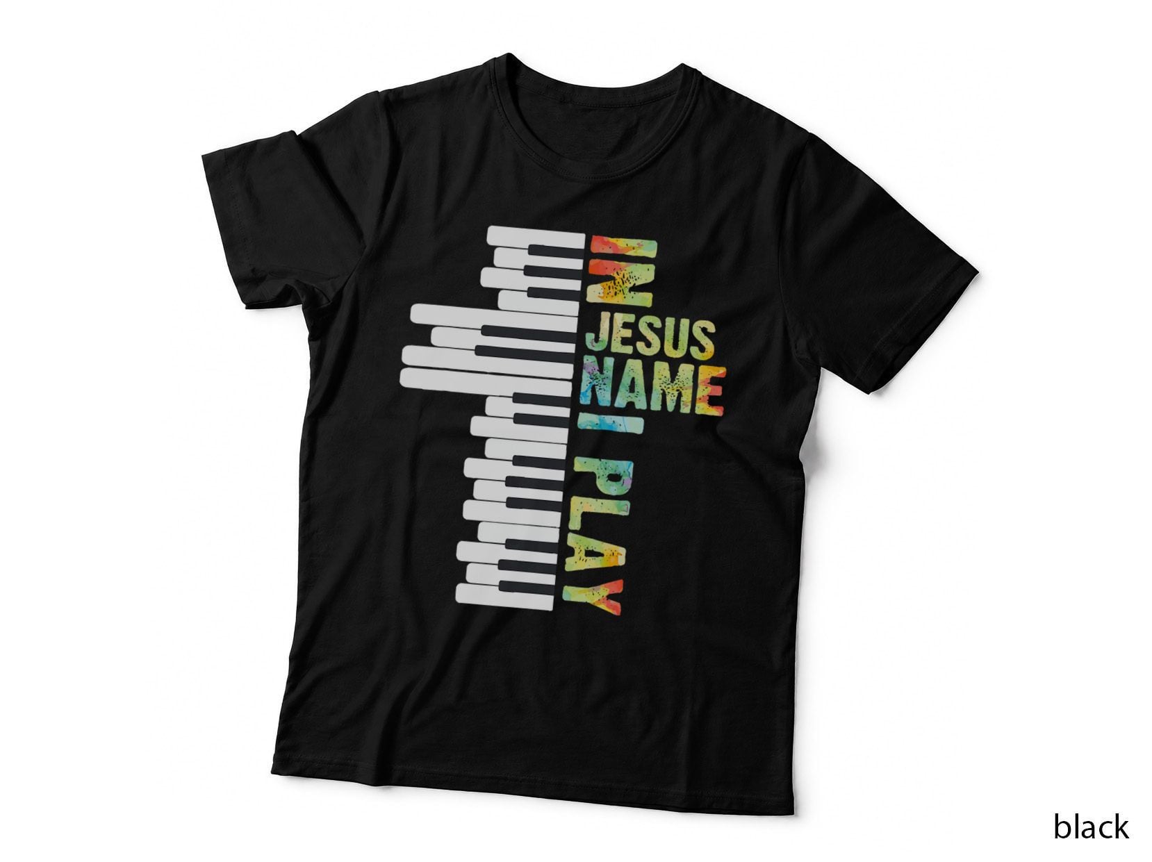 In Jesus Christian Name I Play Piano Music Vintage T-Shirt