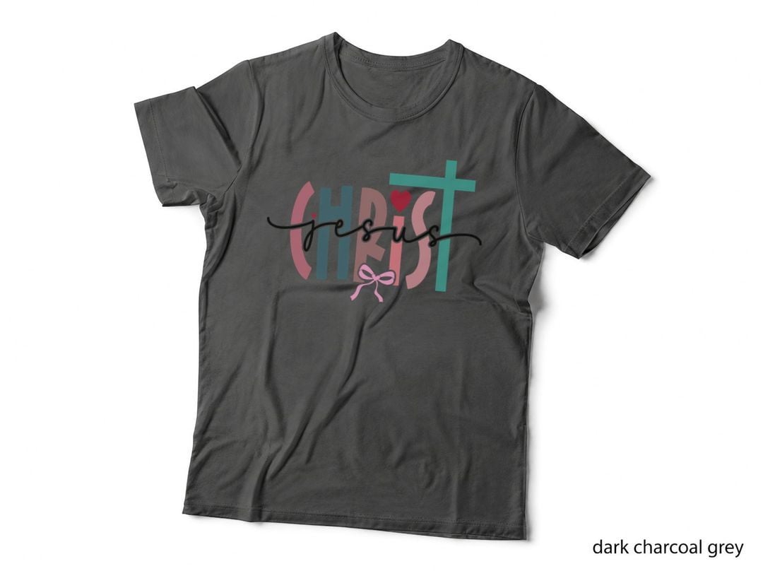 Jesus Holy Christ Multi-Color Cross Vintage Scripture Text T-Shirt