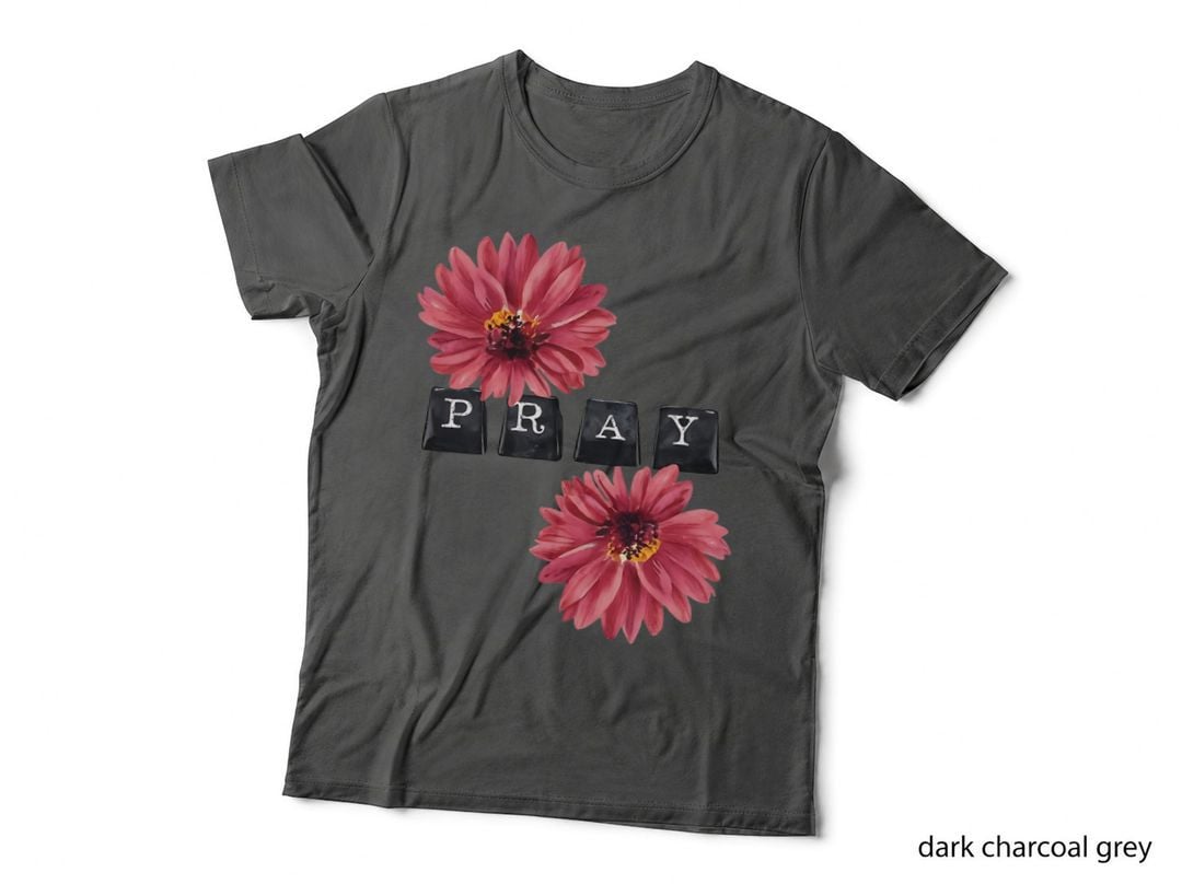 Pray Flowers Pink Prayer Meditation T-Shirt