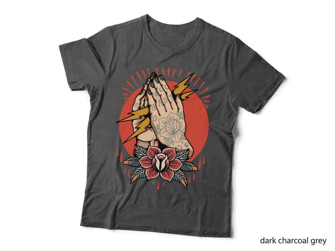 Prayer Hands Flower Floral Spiritual Sacred T-Shirt