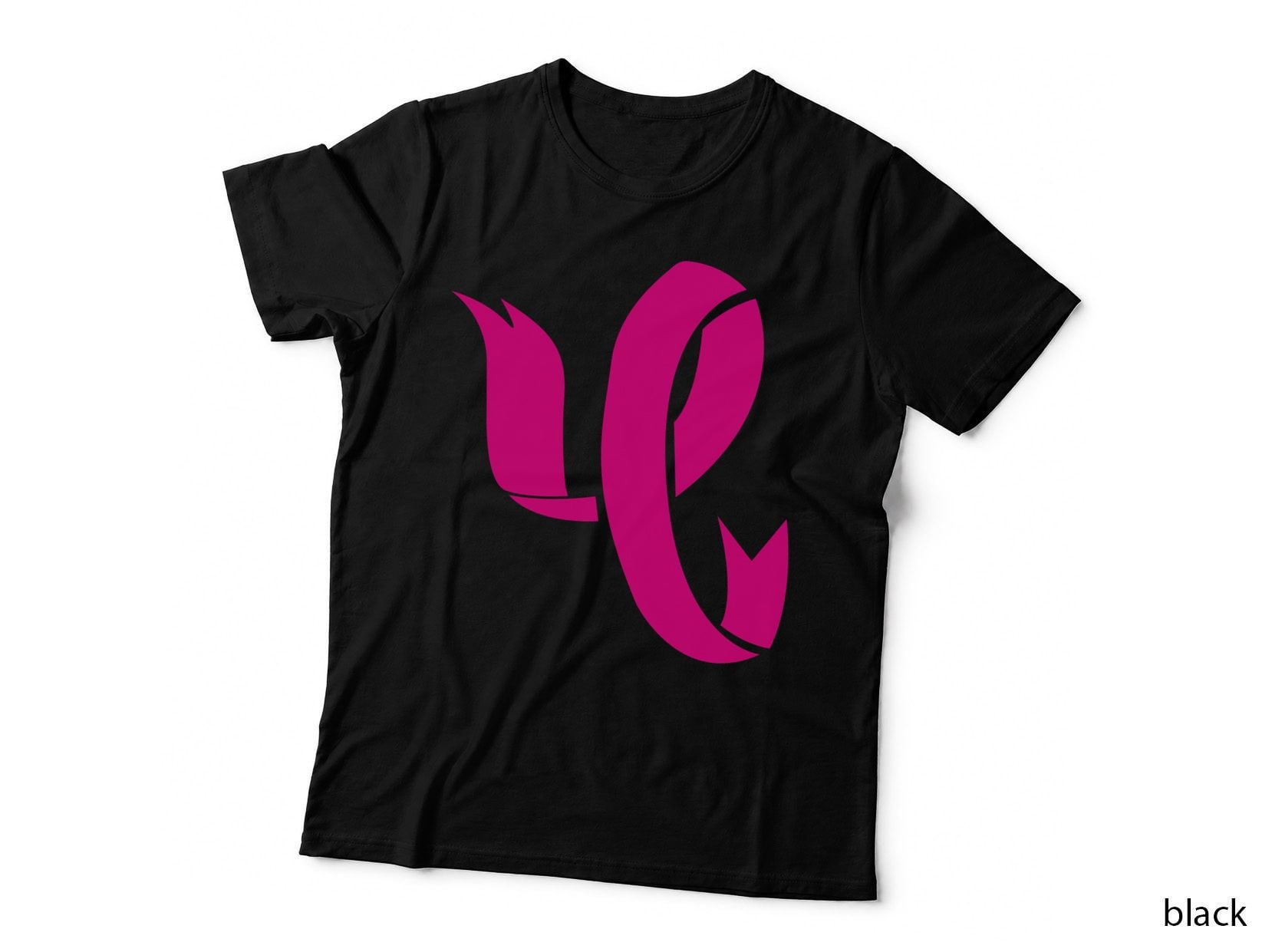 Pink Ribbon Swirls on Gray Background Breast Cancer T-Shirt