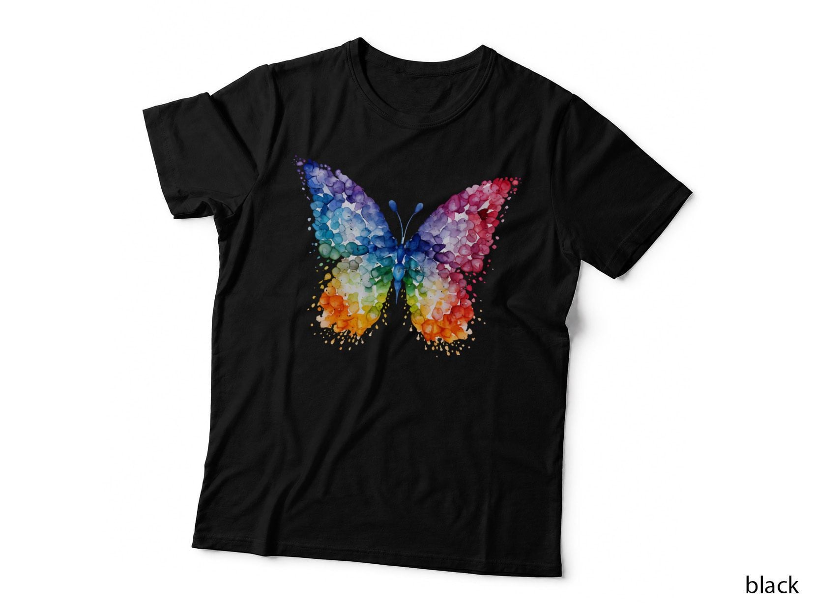 Rainbow Butterfly Artwork Autism T-Shirt, Autism Graphic Tee, Cute Autism Shirt
