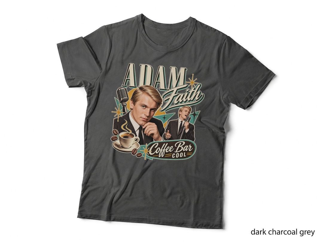 Adam Faith Coffee Bar Cool 1960 British Pop Retro Mod Cafe Music Vintage T-Shirt