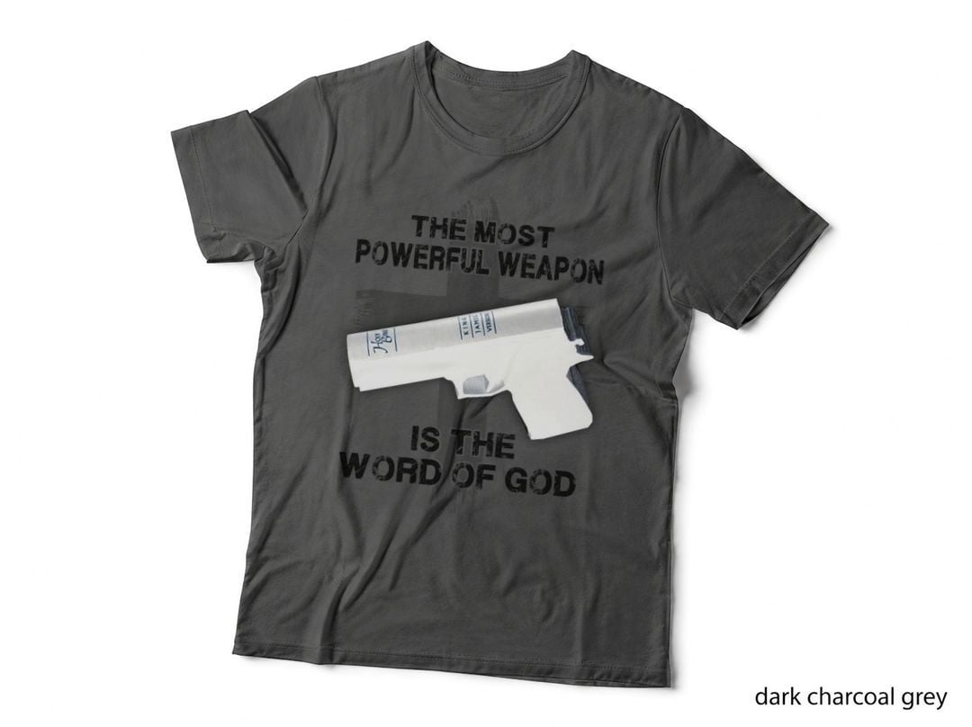 Bible Gun T-Shirt, Religious Humor, Christian Apparel
