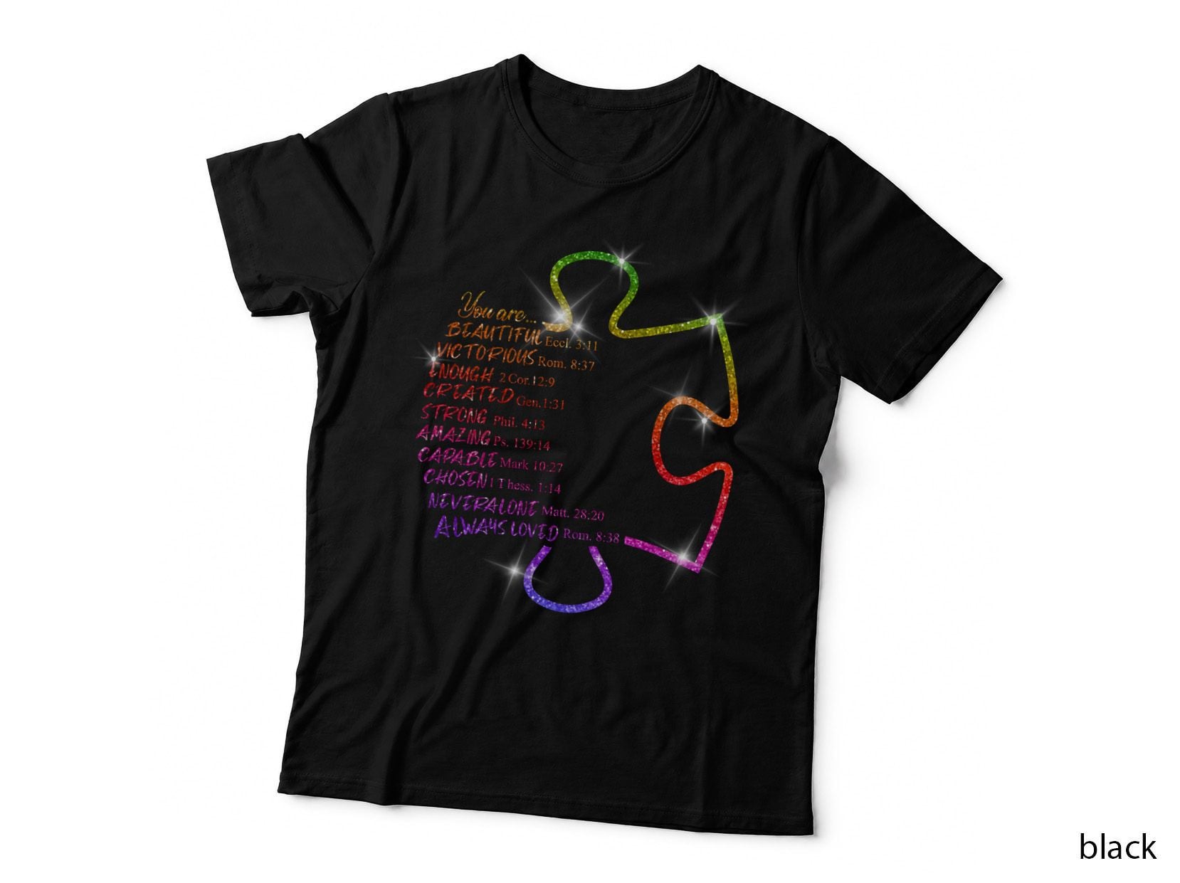 Bible Verse Affirmation T-Shirt, Inspirational Typography, Christian Apparel
