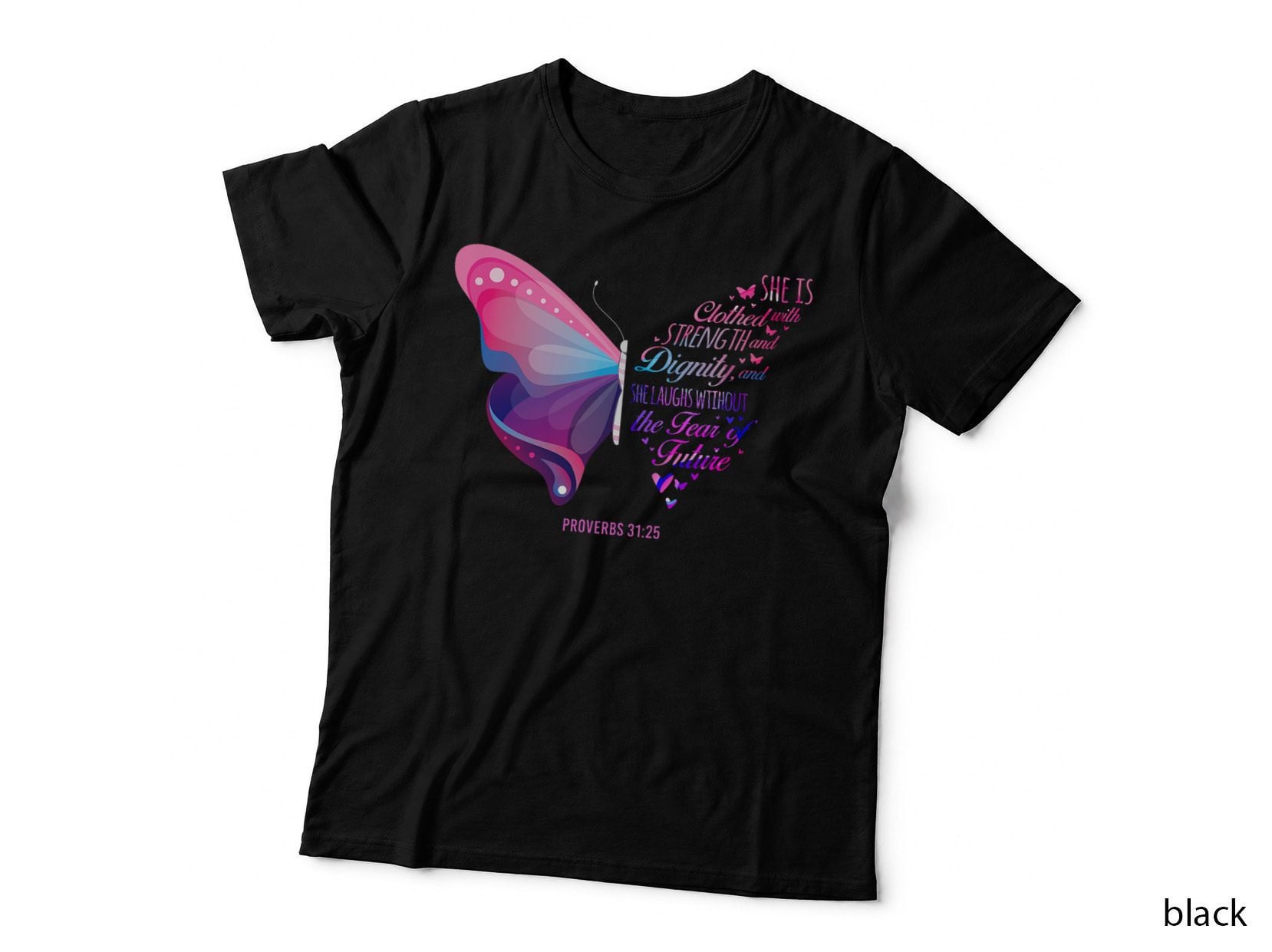 Christian Bible Verse Proverbs 3125 Butterfly T-Shirt
