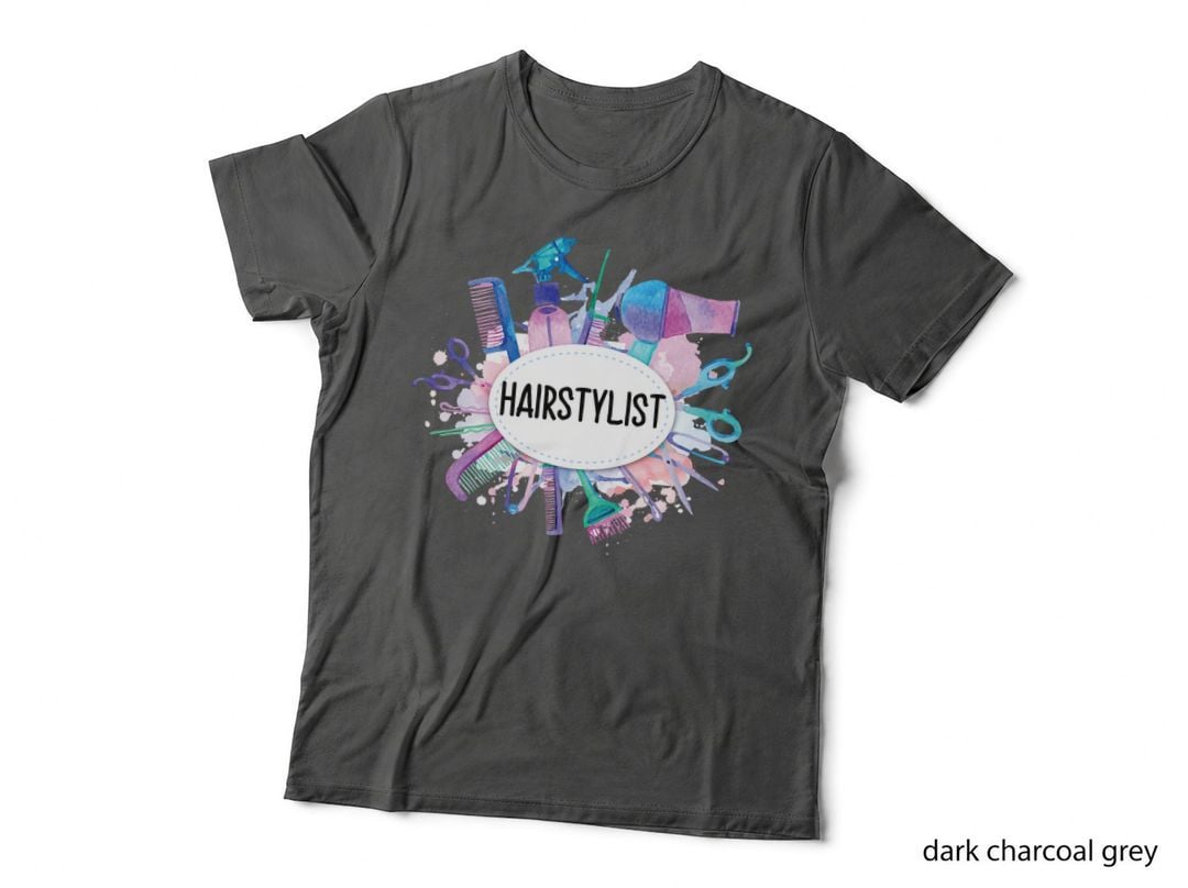 Hairstylist Tools Watercolour T-Shirt, Scissors and Combs, Salon Professional