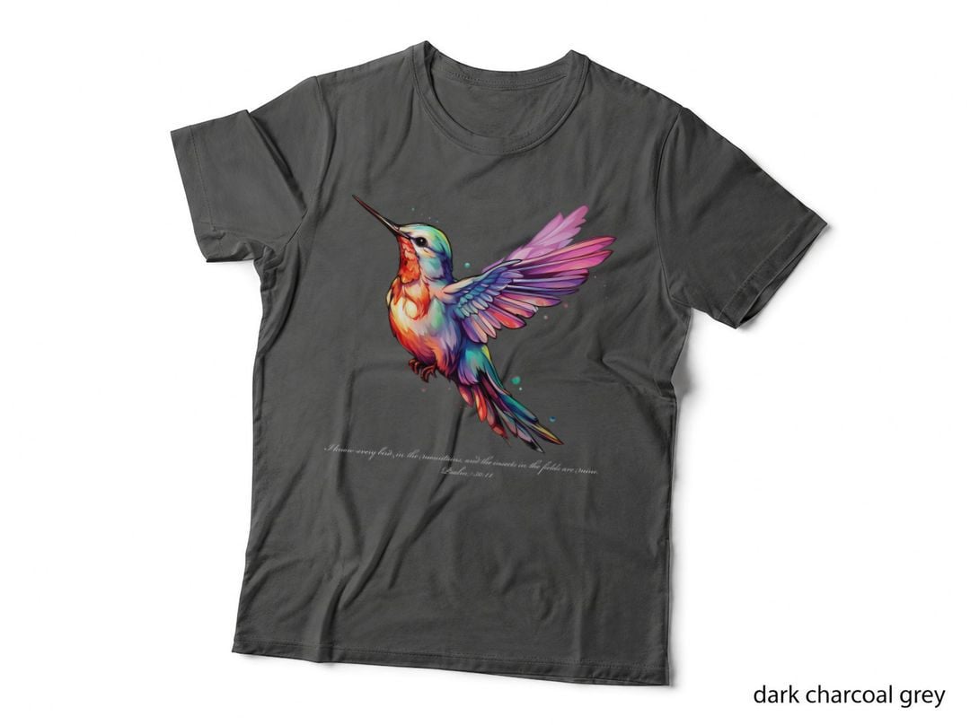 Hummingbird Bible Scripture Watercolor Art Psalm 5011 T-Shirt