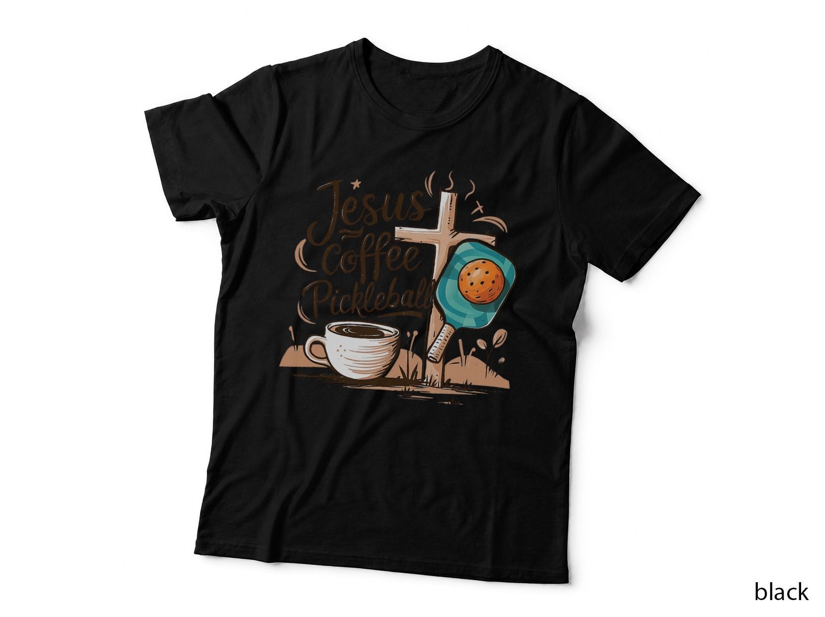 Jesus Coffee Pickleball Shirt for Christian Men Women T-Shirt