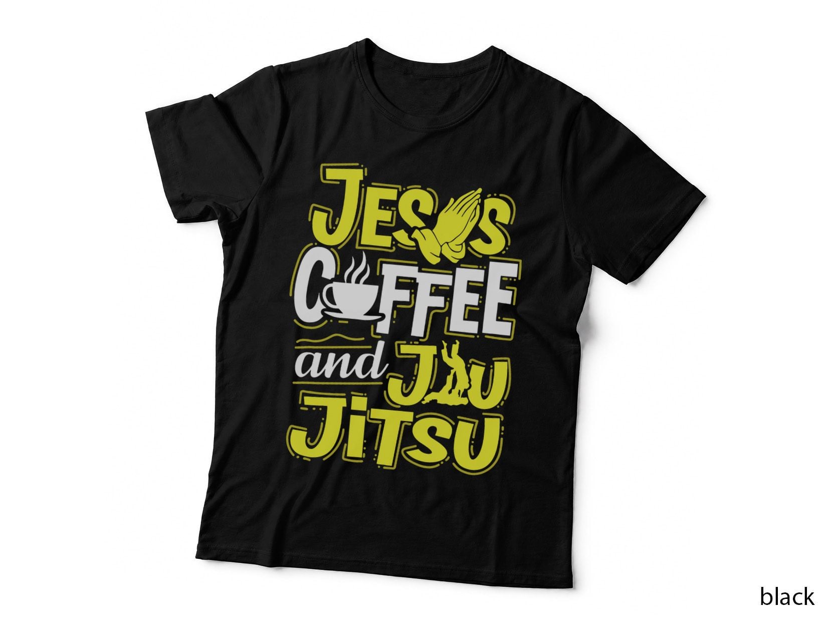 Jesus Coffee and Jiu-Jitsu Artwork for a Coffee Lover T-Shirt