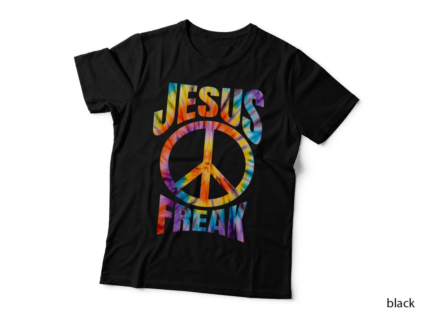 Jesus Freak - Christian Retro Tie Dye Lettering T-Shirt