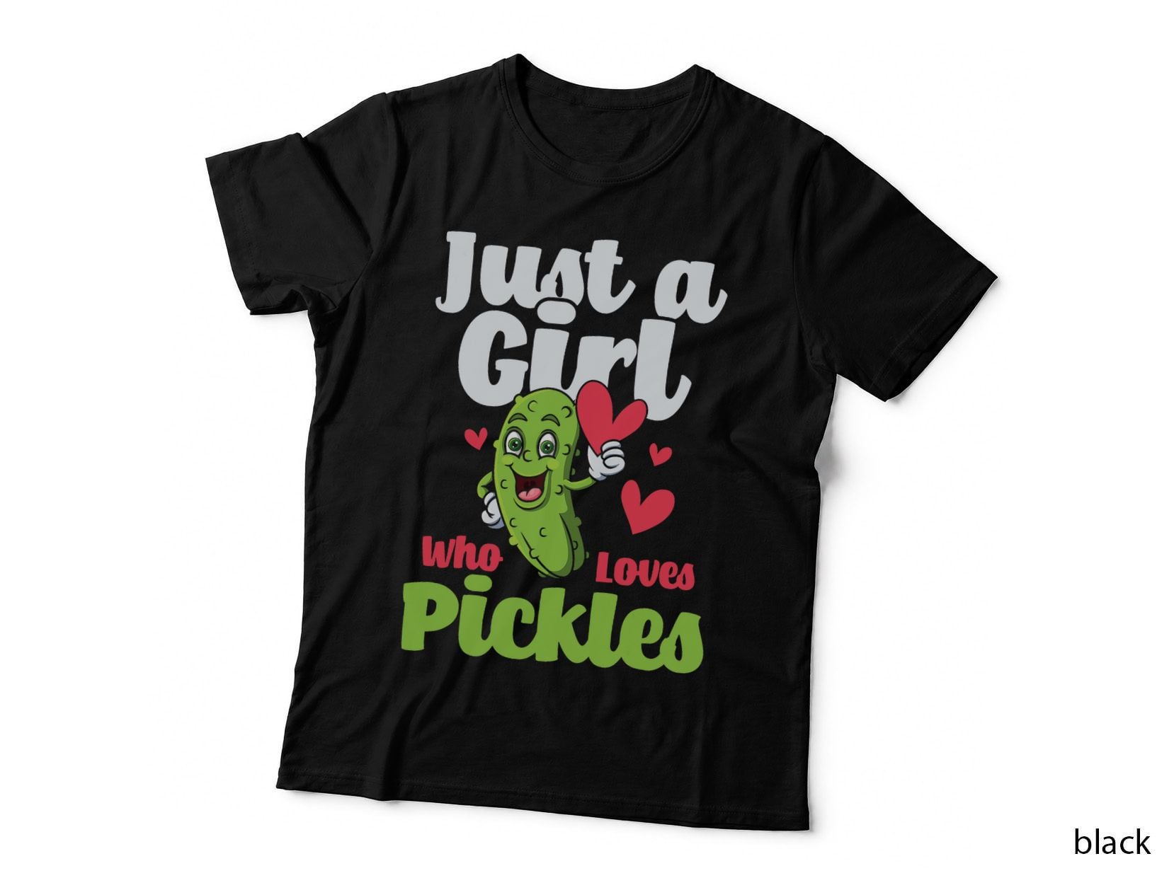 Just a Girl Who Loves Pickles - Pickle Lover Cucumber Vegan T-Shirt