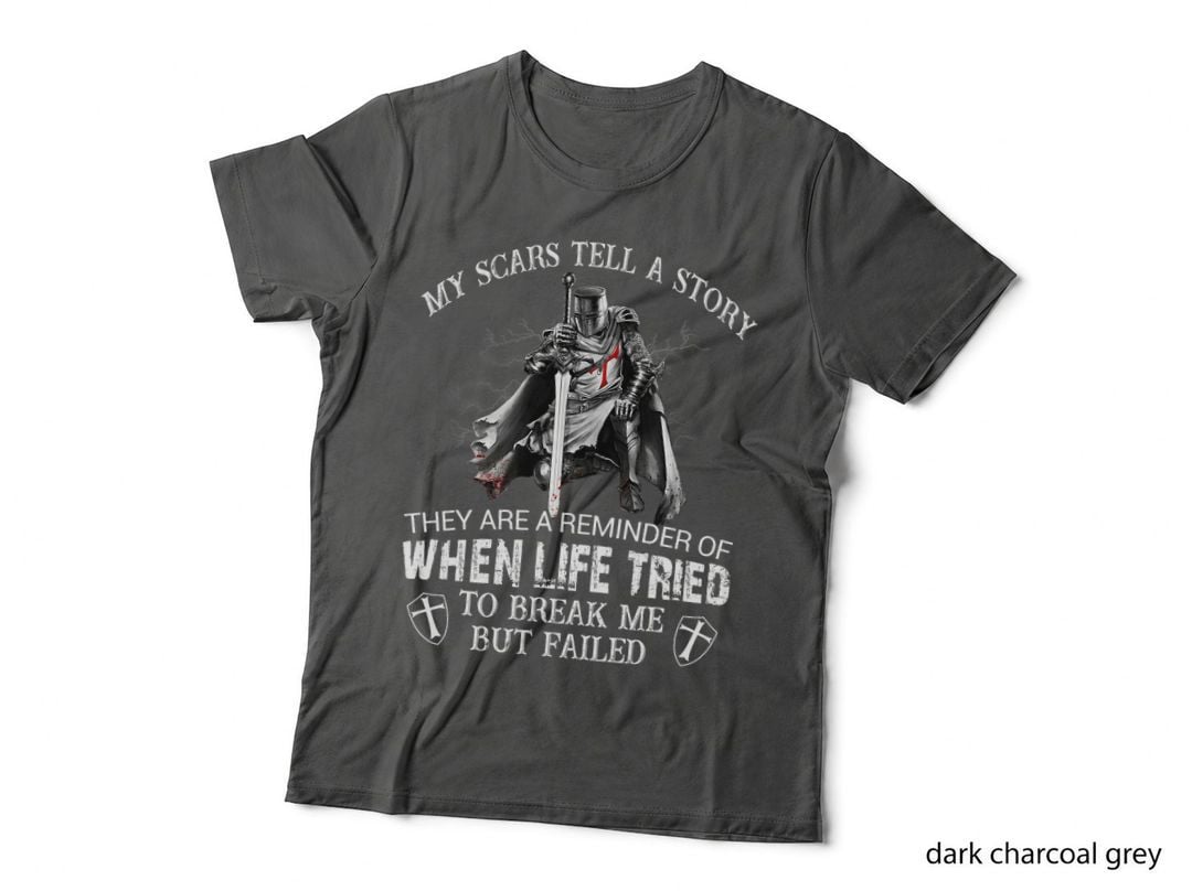 Knight Templar Christian Warrior My Scars Tell a Story T-Shirt