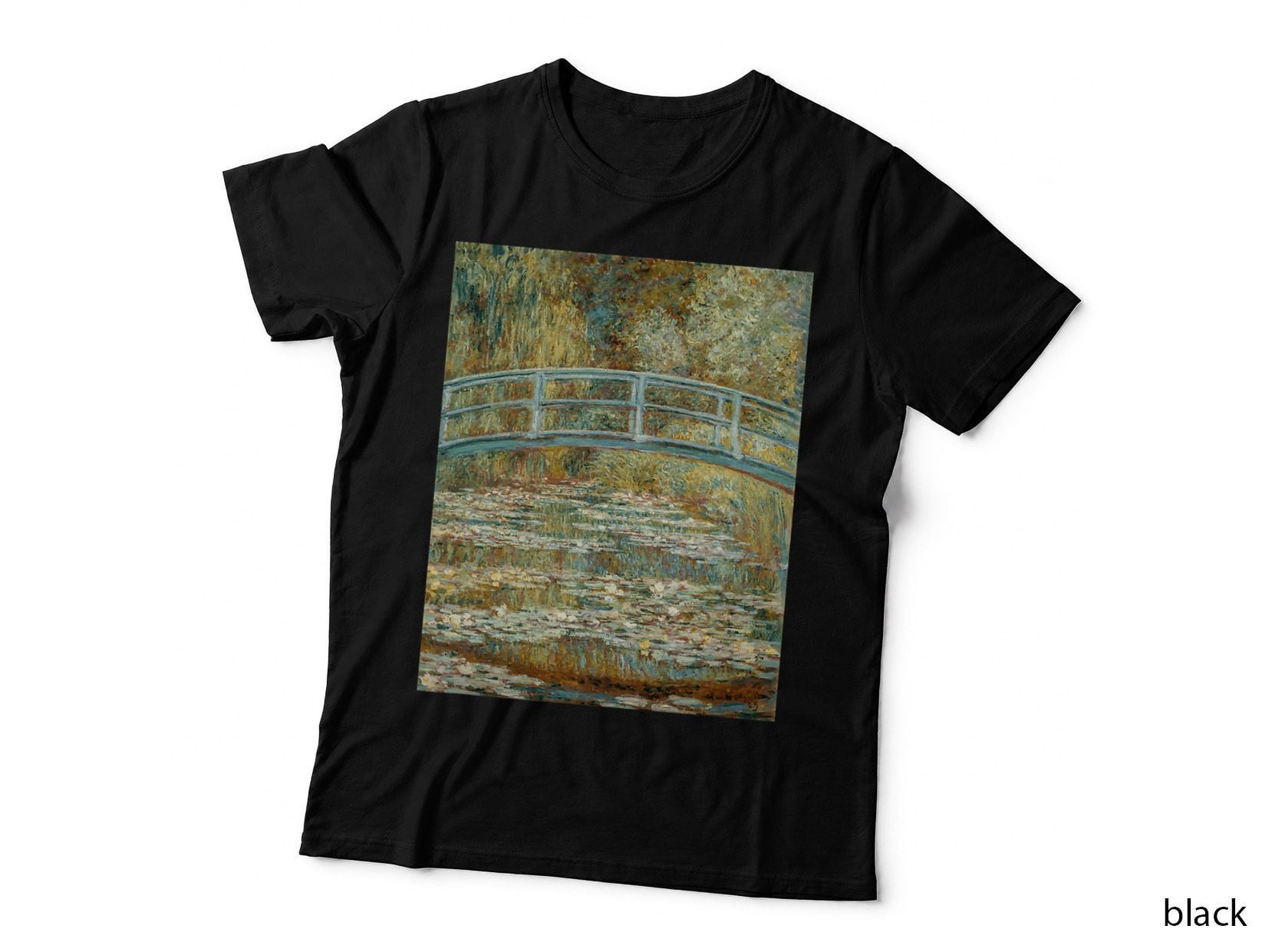 Monet's Water-Lily Pond Bridge Impressionist Painting T-Shirt