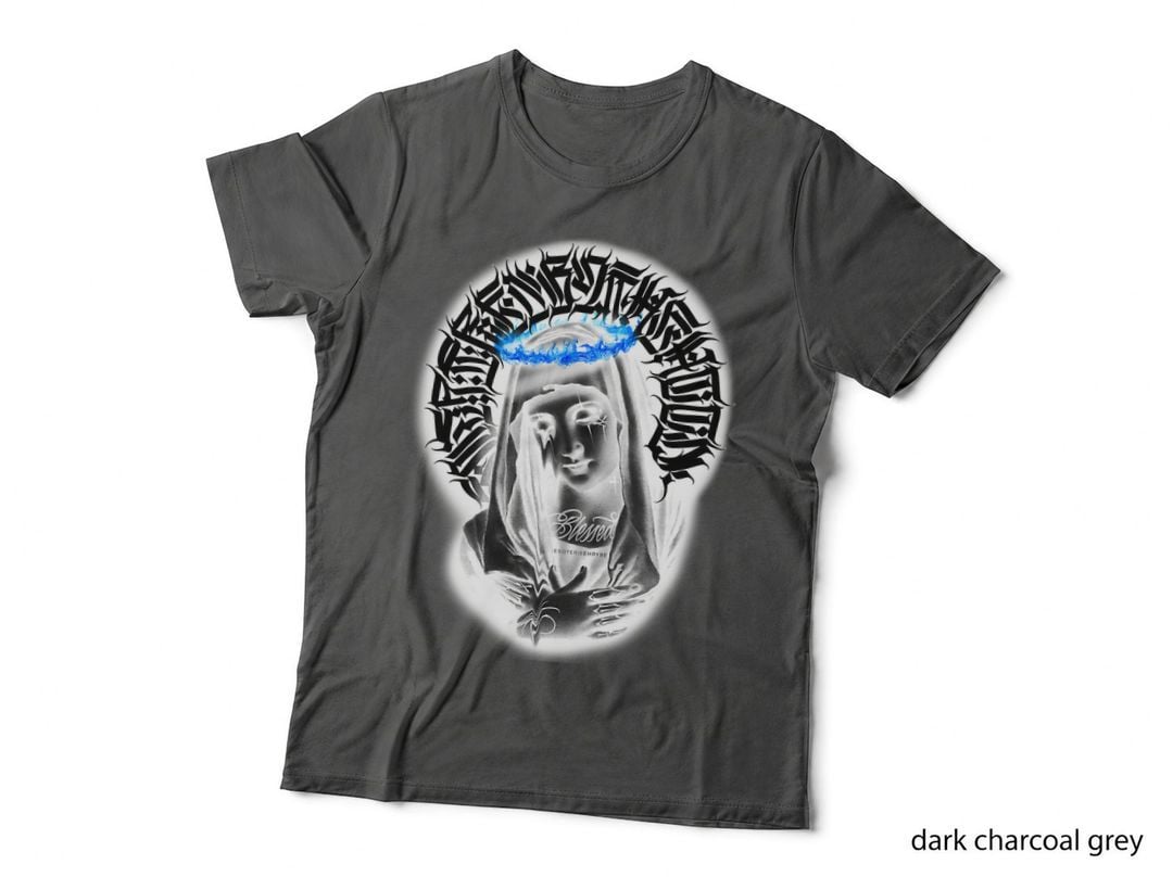 Mother Mary Tattoo Blessed Pray Gothic T-Shirt